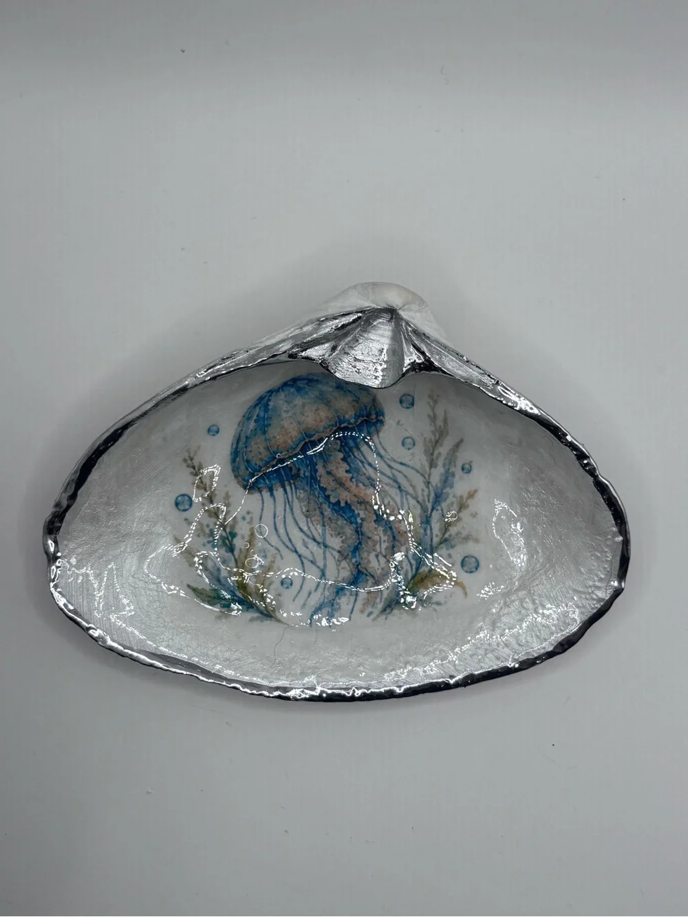 Silver & Blue Jellyfish Serving Dish
